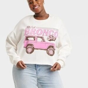 Ford Bronco Girl Graphic Sweatshirt Crew Neck Pullover Top 3X New‎